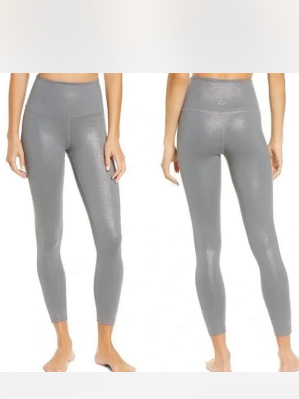 BEYOND YOGA Twinkle High Waist 7/8 Leggings In Stone Gray Gunmetal medium